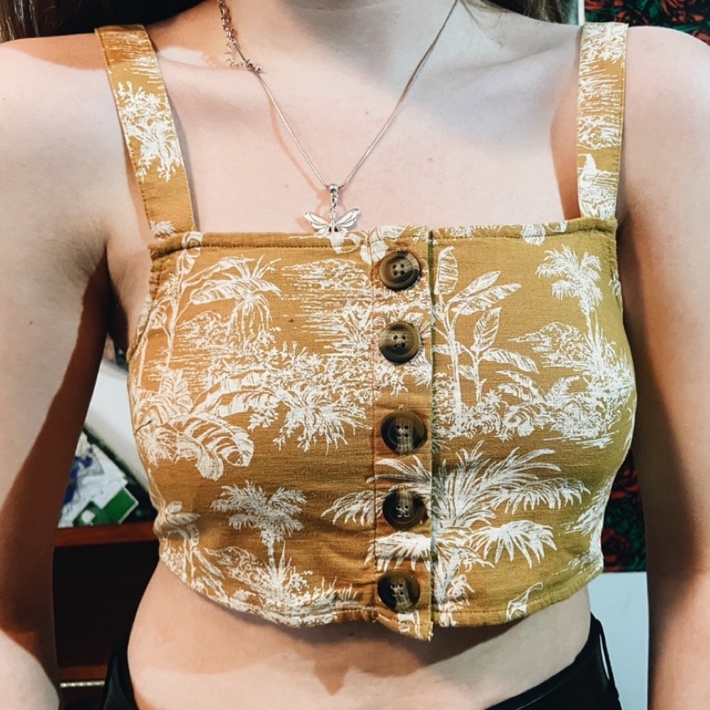 Yellow American Eagle Crop Top